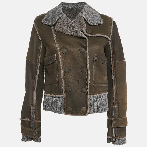 Shearling Trim Leather Jacket M - Dolce & Gabbana - Modalova