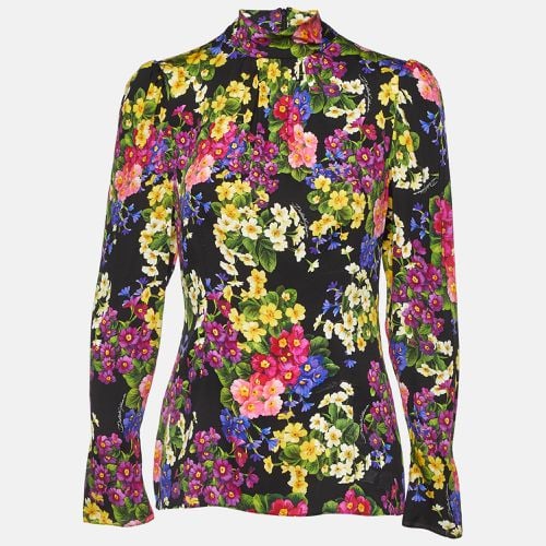 Floral Print Silk Long Sleeve Top M - Dolce & Gabbana - Modalova