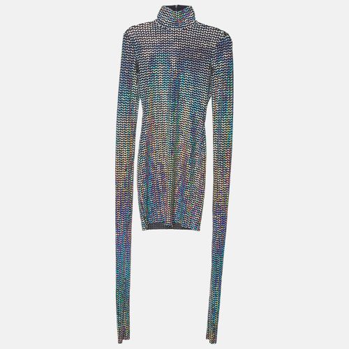 Holographic Lurex Jersey Turtle Neck Mini Dress S - Dolce & Gabbana - Modalova