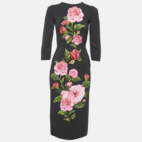 Floral Print Crepe Midi Dress XS - Dolce & Gabbana - Modalova