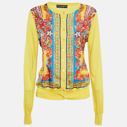 Caretto Print Silk Cardigan M - Dolce & Gabbana - Modalova