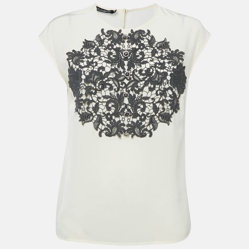 Lace Trim Silk Sleeveless Blouse M - Dolce & Gabbana - Modalova