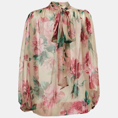 Floral Print Silk Sheer Blouse S - Dolce & Gabbana - Modalova