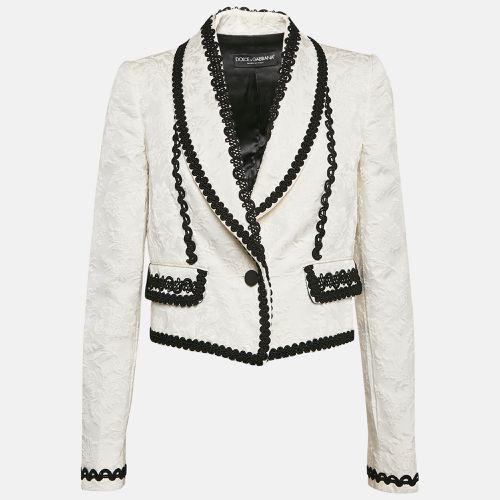 Brocade Lace Trim Cropped Blazer L - Dolce & Gabbana - Modalova