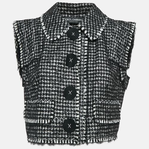 Monochrome Houndstooth Tweed Vest L - Dolce & Gabbana - Modalova