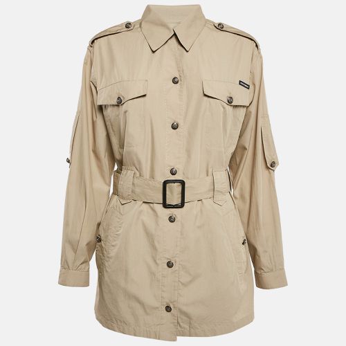 Khaki Cotton Belted Safari Coat M - Dolce & Gabbana - Modalova