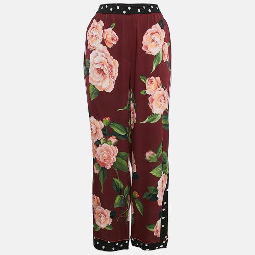 Floral Print Silk Wide-Leg Trousers XL - Dolce & Gabbana - Modalova