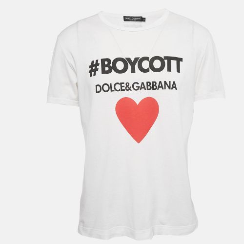 Printed Cotton Round Neck T-Shirt S - Dolce & Gabbana - Modalova