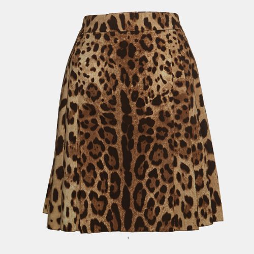 Leopard Printed Silk Skirt S - Dolce & Gabbana - Modalova