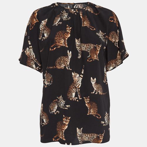 Cat Print Silk Top S - Dolce & Gabbana - Modalova