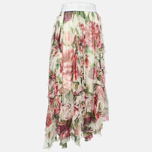 Floral Print Silk Asymmetric Maxi Skirt M - Dolce & Gabbana - Modalova