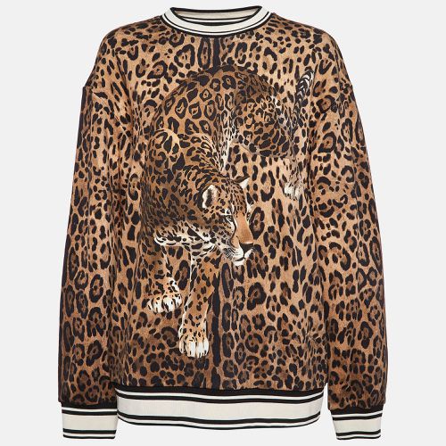 Leopard Print Cotton Sweatshirt S - Dolce & Gabbana - Modalova