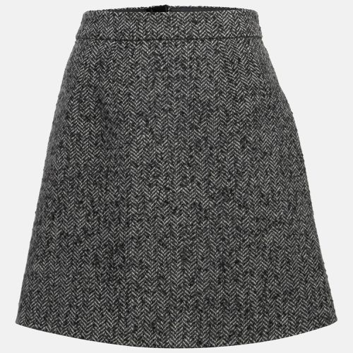 Herringbone Wool Blend Mini Skirt M - Dolce & Gabbana - Modalova