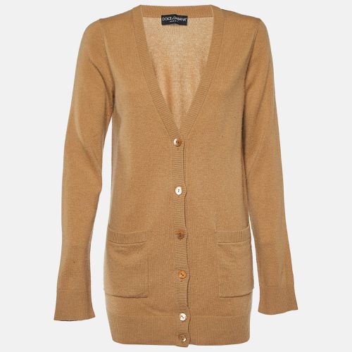 Camel Cashmere Button Front Cardigan M - Dolce & Gabbana - Modalova