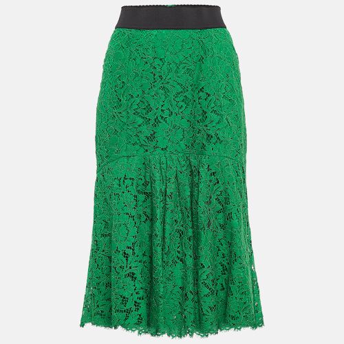 Lace Scallop Detail Hem Midi Skirt S - Dolce & Gabbana - Modalova