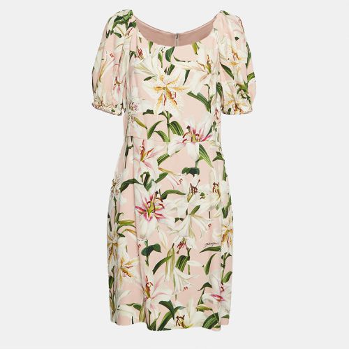 Lily Print Crepe Mini Dress XL - Dolce & Gabbana - Modalova