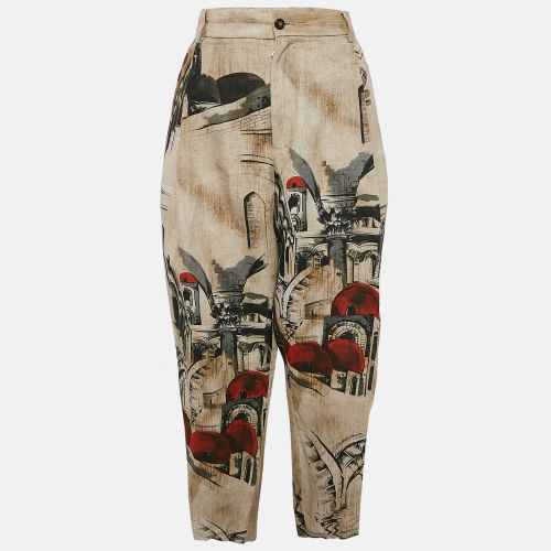 Printed Linen Pleated Trousers XL - Dolce & Gabbana - Modalova