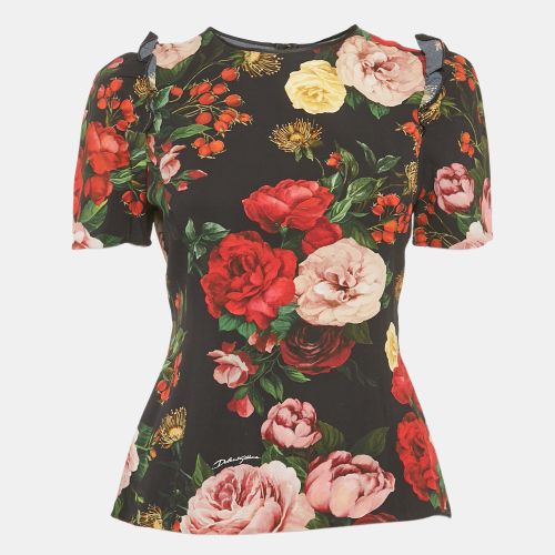 Floral Print Crepe Frill Detail Top M - Dolce & Gabbana - Modalova