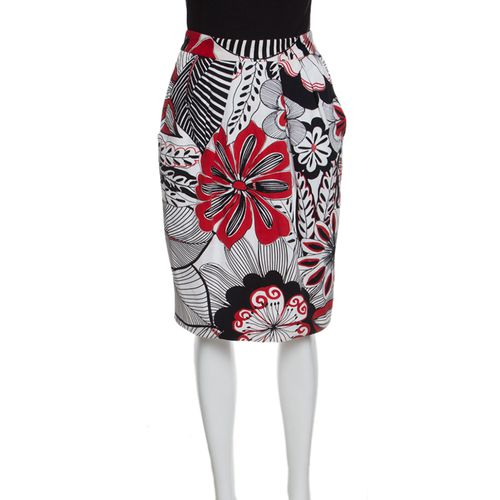 Floral Printed Cotton High Waist Skirt S - Dolce & Gabbana - Modalova