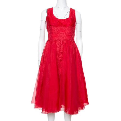 Silk Organza Lace Trim Flared Dress M - Dolce & Gabbana - Modalova