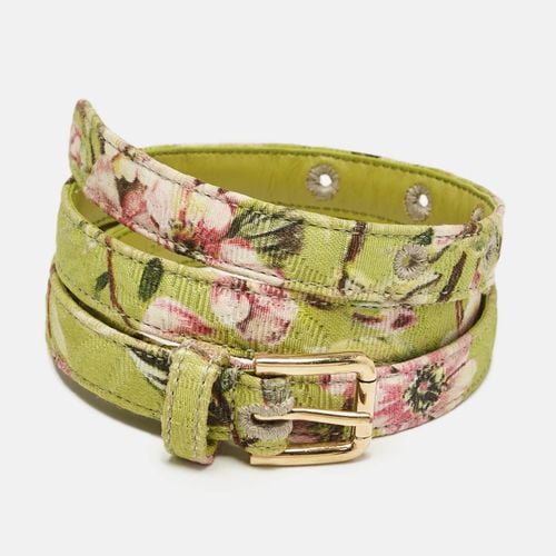 Floral Print Fabric Slim Buckle Belt 75CM - Dolce & Gabbana - Modalova