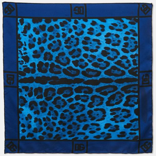 Leopard Print Silk Square Scarf - Dolce & Gabbana - Modalova