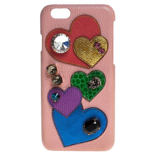 Leather Heart Crystal Embellished iPhone 6S Case - Dolce & Gabbana - Modalova