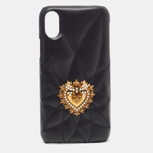 Quilted Leather Sacred Heart iPhone X Case - Dolce & Gabbana - Modalova