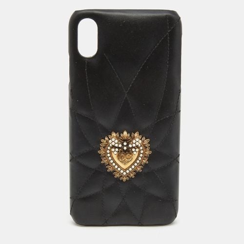 Quilted Leather Devotion iPhone XS Cover - Dolce & Gabbana - Modalova