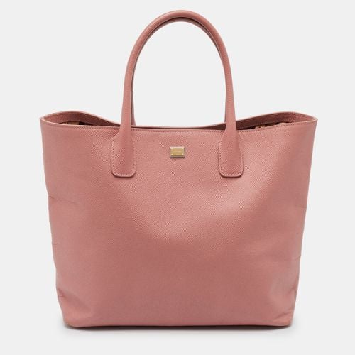 Old Rose Leather Miss Alma Tote - Dolce & Gabbana - Modalova