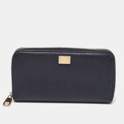 Leather Zip Around Wallet - Dolce & Gabbana - Modalova