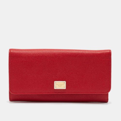 Leather Flap Continental Wallet - Dolce & Gabbana - Modalova