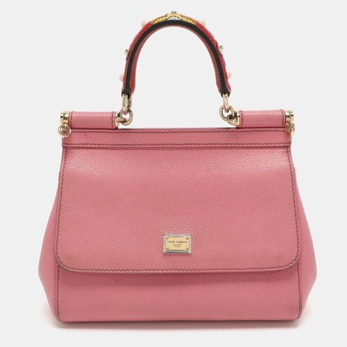 Leather Small Miss Sicily Top Handle Bag - Dolce & Gabbana - Modalova