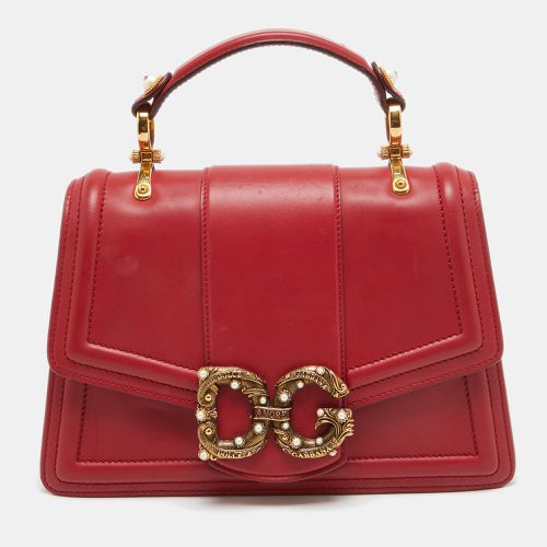 Leather DG Amore Top Handle Bag - Dolce & Gabbana - Modalova