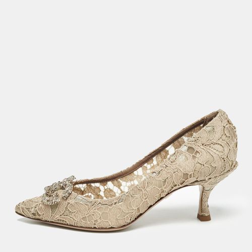 Lace DG Amore Crystal Embellished Pointed Toe Pumps Size 36 - Dolce & Gabbana - Modalova