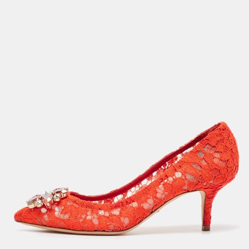 Lace Crystal Embellished Bellucci Pumps Size 38 - Dolce & Gabbana - Modalova