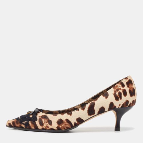 Brown Calf Hair Pointed Toe Pumps Size 37 - Dolce & Gabbana - Modalova