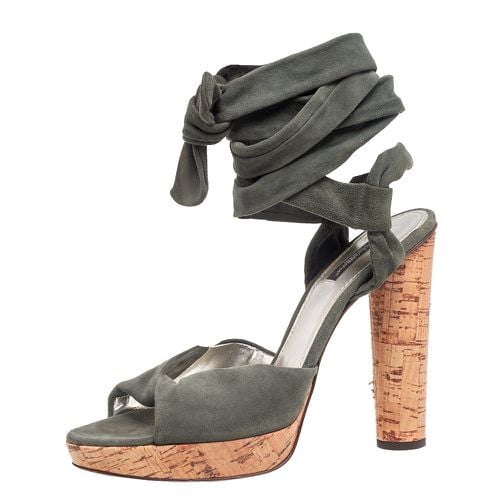 Army Suede Ankle-Wrap Sandals Size 41 - Dolce & Gabbana - Modalova