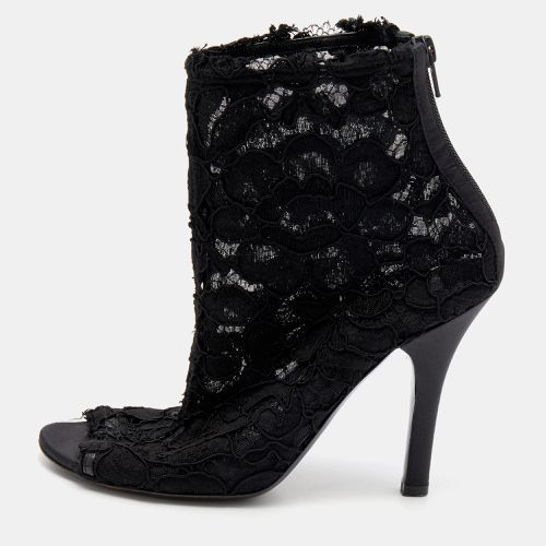 Lace Peep Toe Booties Size 36 - Dolce & Gabbana - Modalova