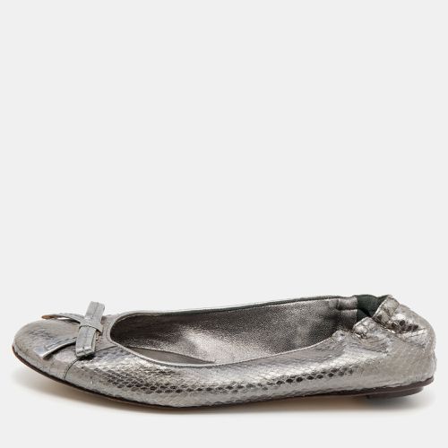 Grey Snakeskin Bow Ballet Flats Size 36.5 - Dolce & Gabbana - Modalova