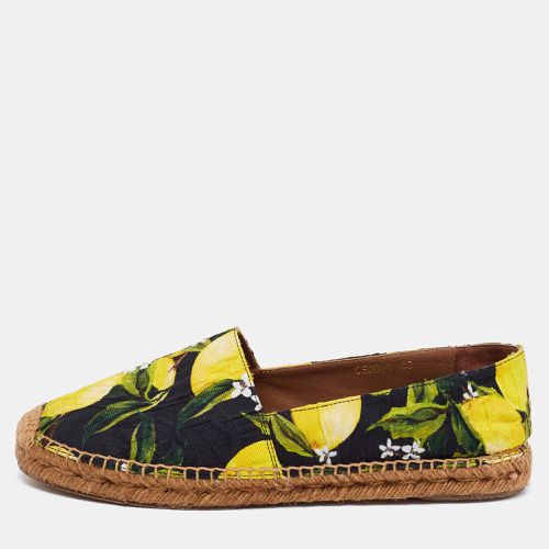 Lemon Print Fabric Platform Espadrille Flats Size 40 - Dolce & Gabbana - Modalova