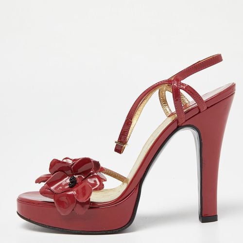 Patent Leather Flower Strappy Sandals Size 38 - Dolce & Gabbana - Modalova