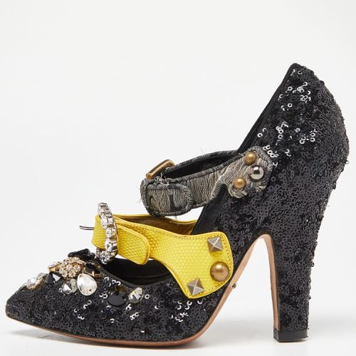 Sequins Crystal Embellished Mary Jane Pumps Size 37 - Dolce & Gabbana - Modalova