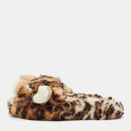 Leopard Print Fur Plush Flat Slides Size 37 - Dolce & Gabbana - Modalova