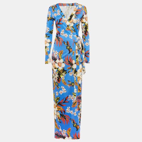 Floral Print Silk Jersey Maxi Wrap Dress S - Diane Von Furstenberg - Modalova