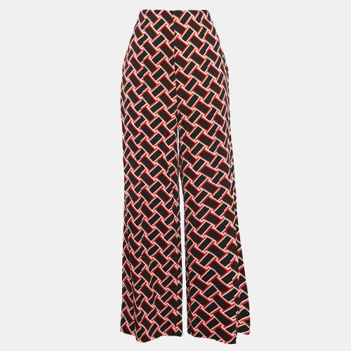 Red Geometric Print Crepe Wide-Leg Trousers M - Diane Von Furstenberg - Modalova