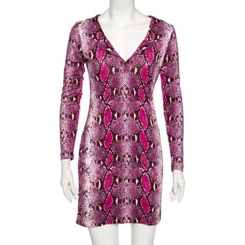 Animal Print Silk Reina Long Sleeve Dress S - Diane Von Furstenberg - Modalova