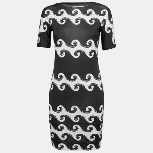 Monochrome Wave Print Silk Knit Cyrani Dress M - Diane Von Furstenberg - Modalova