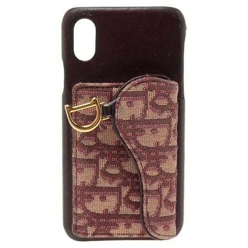 Oblique Jacquard Canvas and Leather iPhone X Case - Dior - Modalova