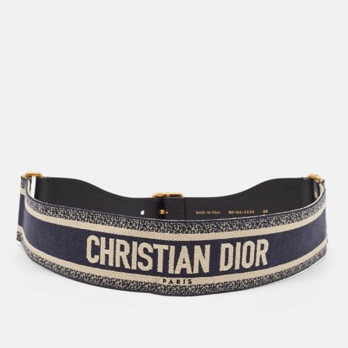 Embroidered Canvas and Leather Buckle Waist Belt 80CM - Dior - Modalova